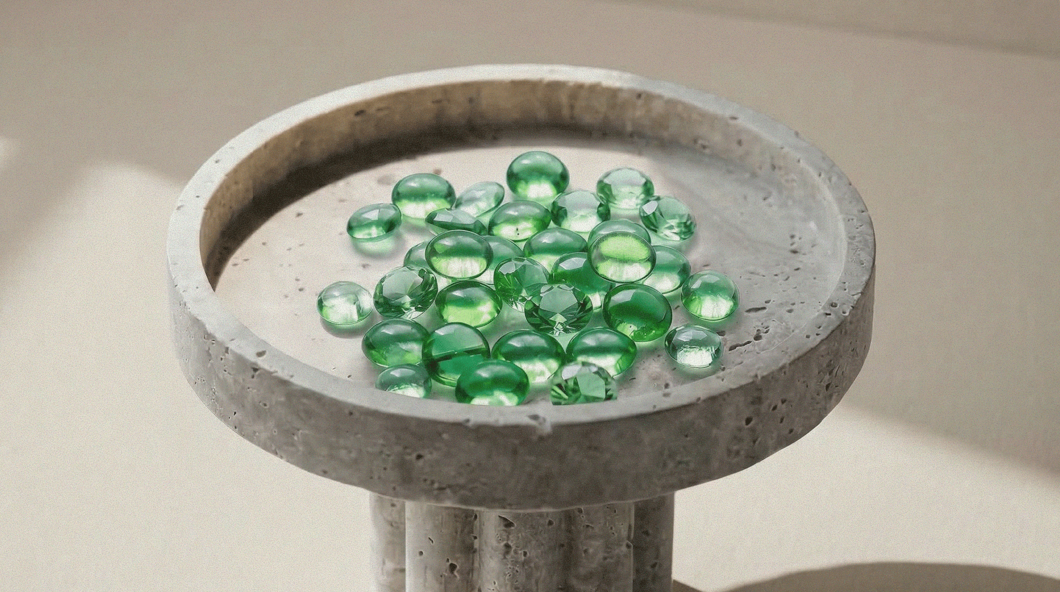 Selah Stones gathered in a stone bowl